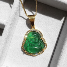 Load image into Gallery viewer, Gold Plated Jade Buddha Necklace - SHOPPRETTYPISTOL