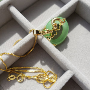 Jade Dragon Peace Buckle Necklace - SHOPPRETTYPISTOL
