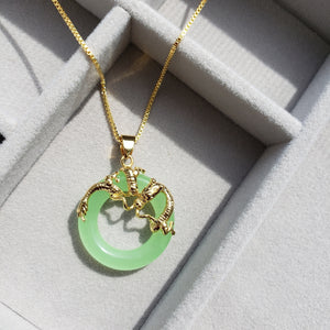 Jade Dragon Peace Buckle Necklace - SHOPPRETTYPISTOL