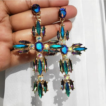 Load image into Gallery viewer, Crystal Cross Drop Earrings - SHOPPRETTYPISTOL