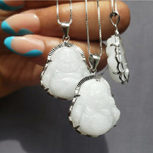 Load image into Gallery viewer, Sterling Silver, Cloud White Buddha Charm Necklace - SHOPPRETTYPISTOL