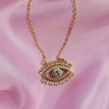 Load image into Gallery viewer, Gold Plated, Stainless Steel Evil Eye Necklace - SHOPPRETTYPISTOL