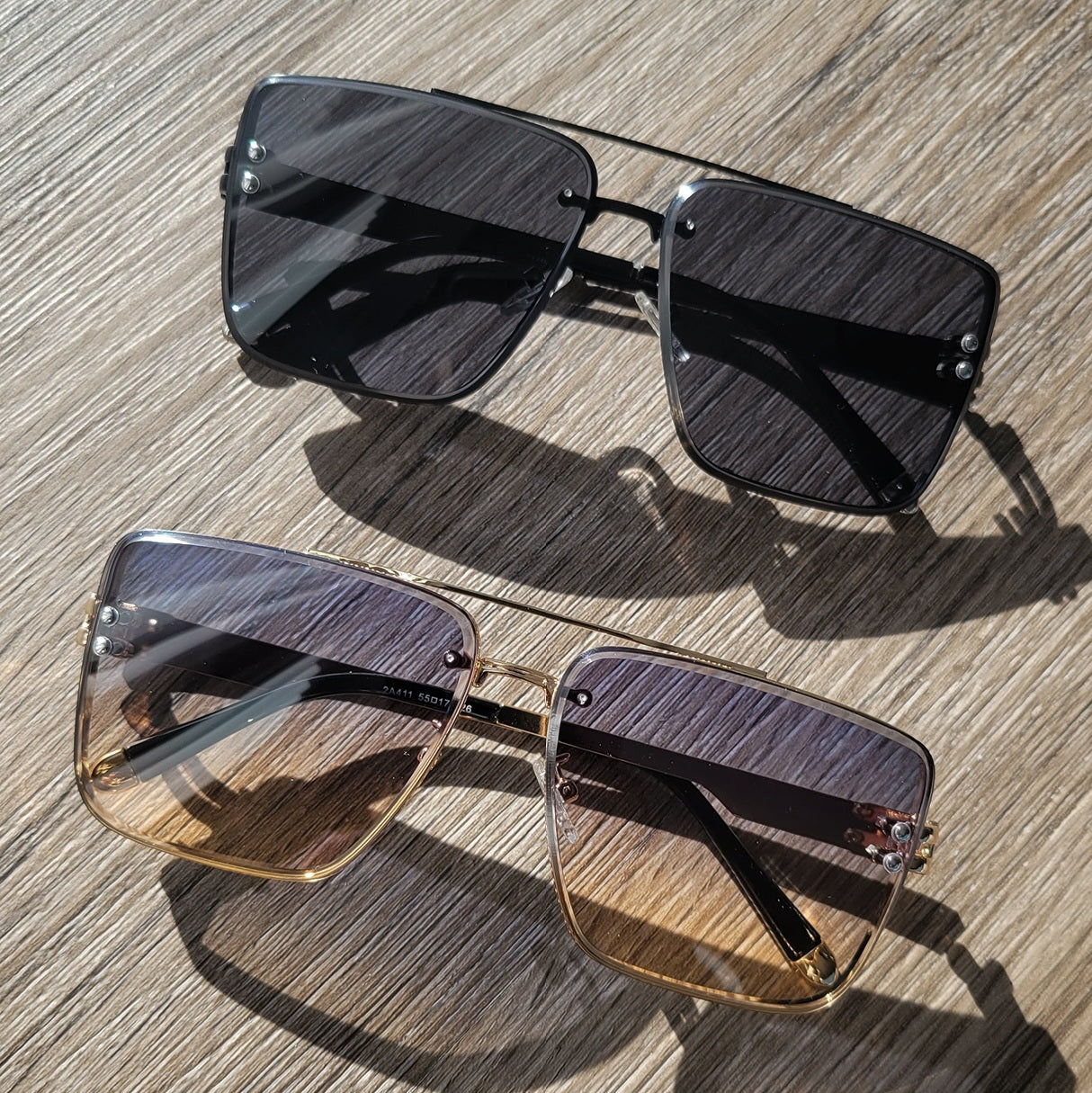 Square Aviator Sunglasses Black | Black Frames