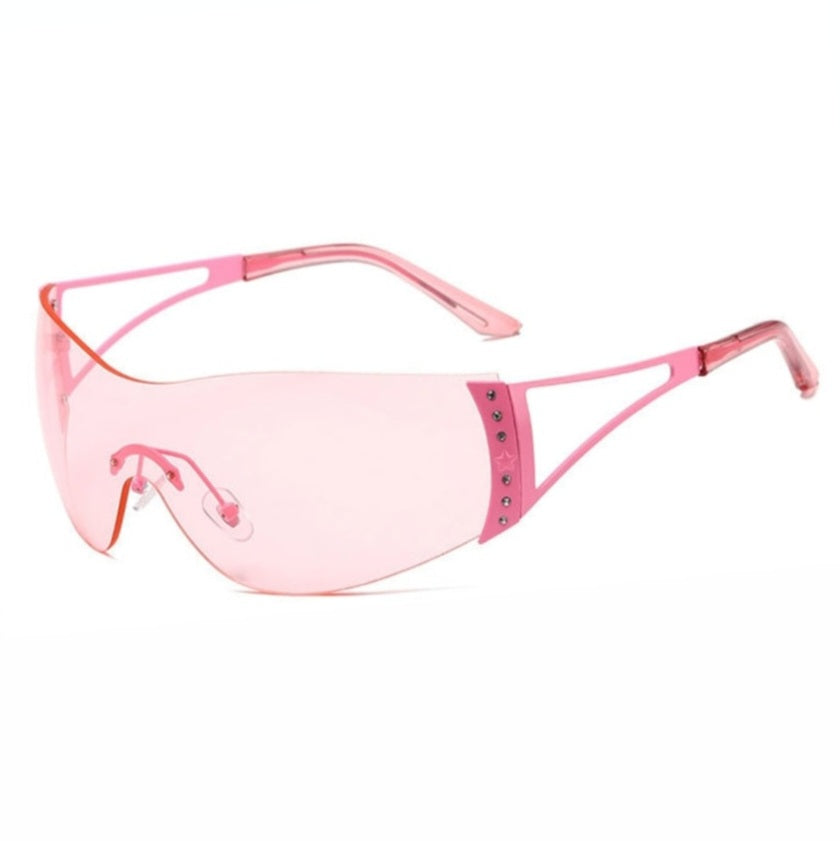 Y2K Wrap Around Sunglasses Pink