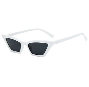 Slim White Cat-Eye Sunglasses - SHOPPRETTYPISTOL
