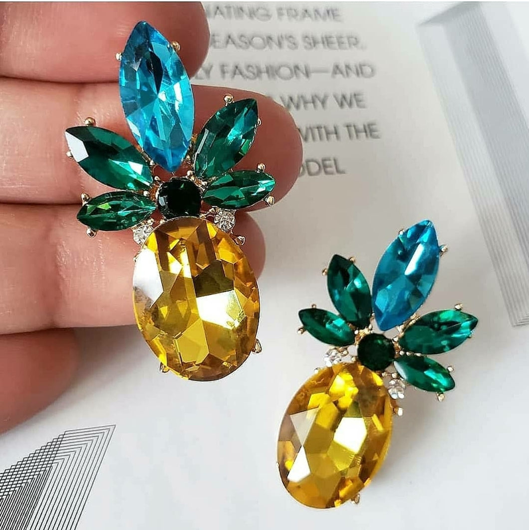 Crystal Pineapple Earrings - SHOPPRETTYPISTOL