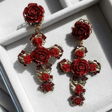 Baroque Style Cross Earrings - SHOPPRETTYPISTOL