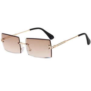 Rimless Rectangle Sunglasses-Unisex